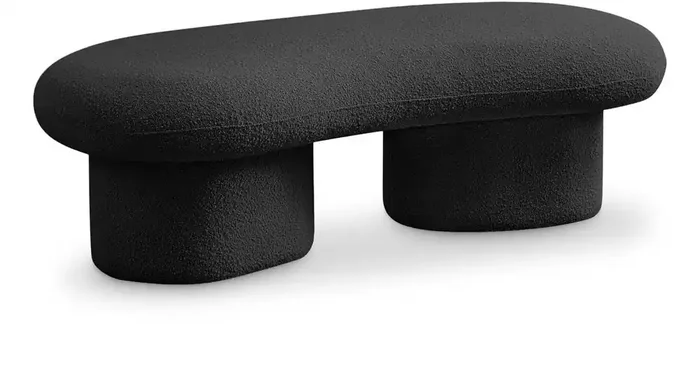 Meridian Furniture – Luka Black Boucle Fabric Bench – 120Black