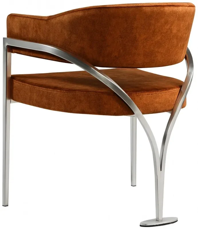 Meridian Furniture – Madelyn Cognac Velvet Dining Chair (Set of 2) – 554Cognac-C