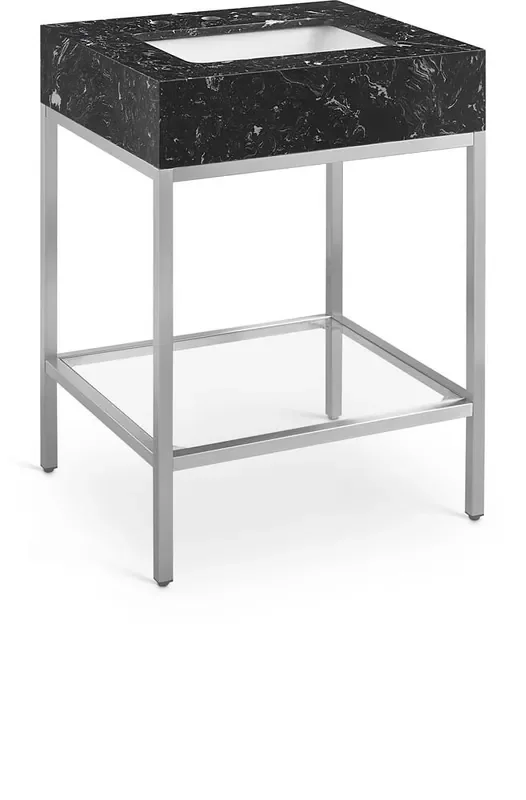 Meridian Furniture – Marmo Black Engineered Marble Bathroom Vanity – 408Black-24