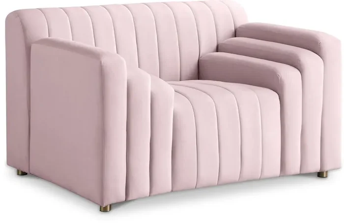 Meridian Furniture – Naya Pink Velvet Chair – 637Pink-C