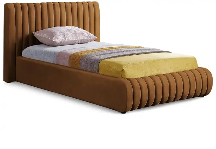 Meridian Furniture – Nico Saddle Velvet Twin Bed – NicoSaddle-T