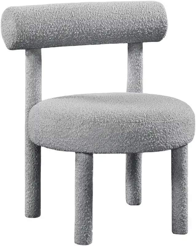 Meridian Furniture – Parlor Grey Boucle Fabric Accent Chair – 574Grey
