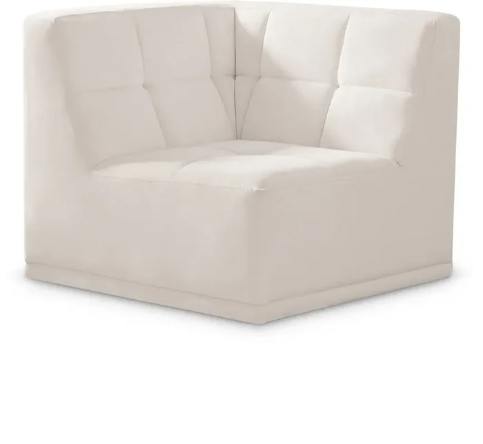 Meridian Furniture – Relax Cream Velvet Corner Chair – 650Cream-Corner