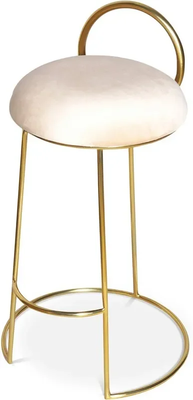 Meridian Furniture – Ring Cream Velvet Counter Stool – 951Cream-C