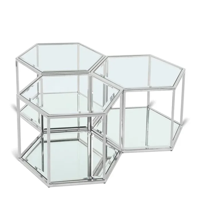 Meridian Furniture – Sei Chrome Coffee Table – 3pc – 206-CT-3PC