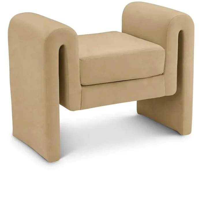Meridian Furniture – Sloan Camel Velvet Bench – 180Camel