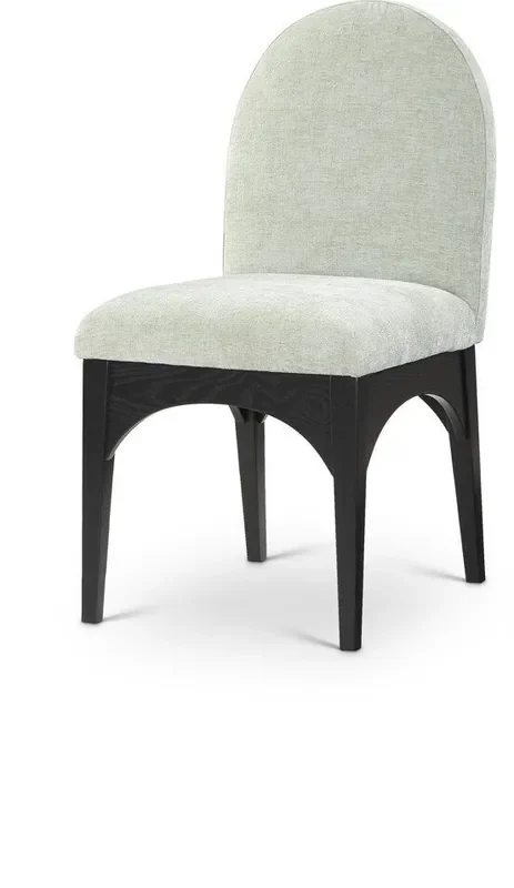 Meridian Furniture – Waldorf Mint Chenille Fabric Dining Chair – 378Mint-SC