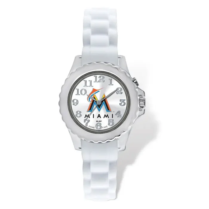 Miami Marlins Flash White Watch Strap Youth XWM2333