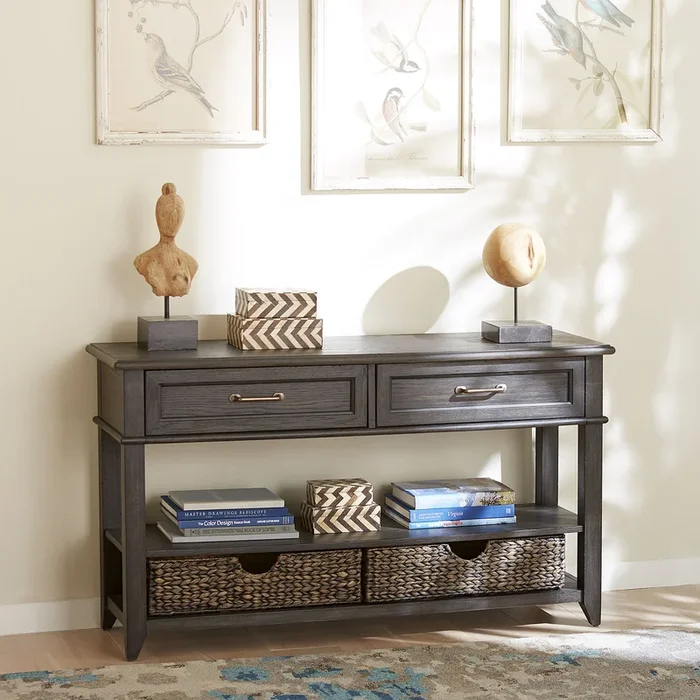 Mill Creek – 2 Drawer Sofa Table – Dark Brown