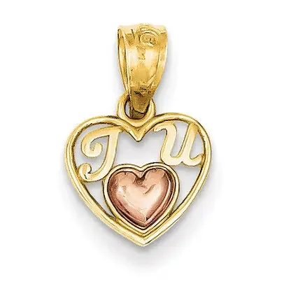Mini I Love U Charm 14k Two-tone Gold YC454