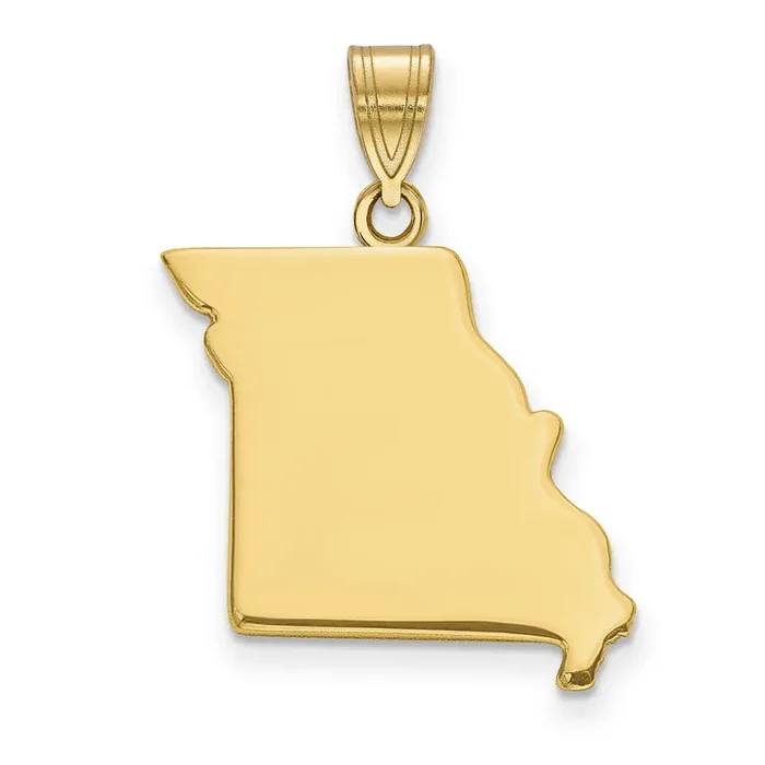 Missouri State Pendant Charm Gold-plated on Silver Engravable XNA707GP-MO