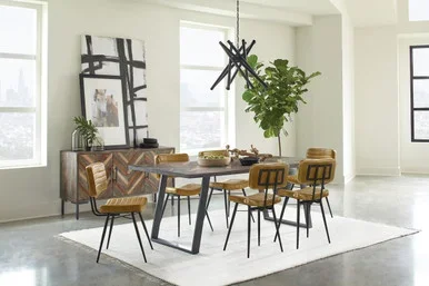 Misty 7-piece Rectangular Dining Set Sheesham and Camel / CS-110681-S7C