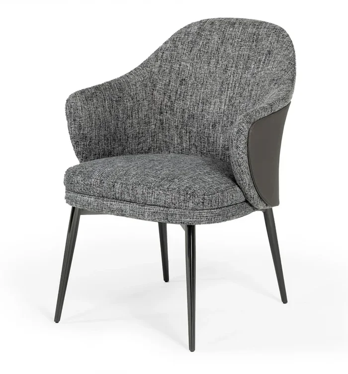 Modrest Cora Modern Grey Fabric & Leatherette Dining Chair