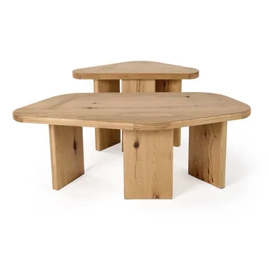 Modrest Jack – Modern Natural Wood Coffee Table Set / VGWDVAN-CFT1-VAN-CFT2