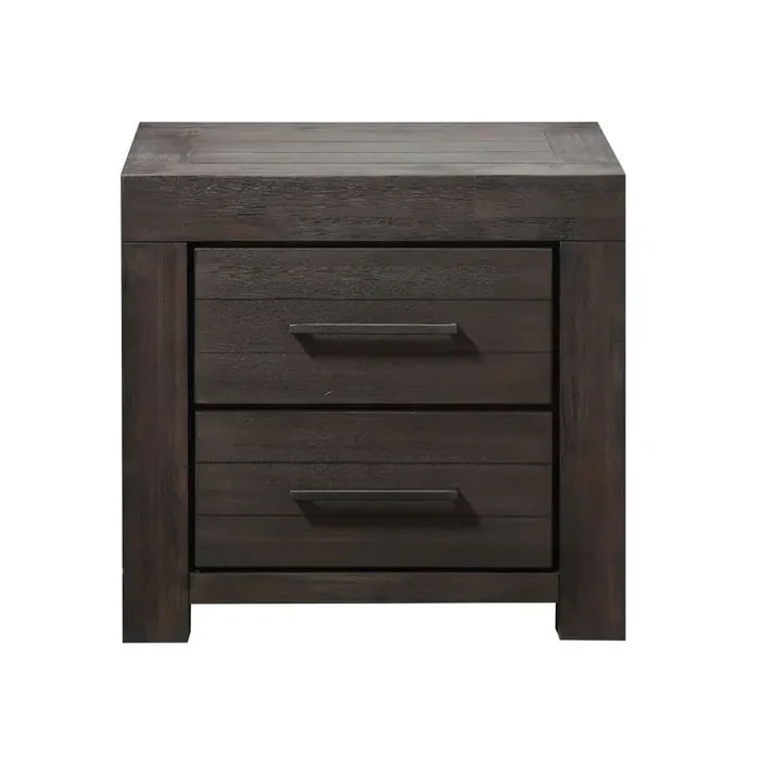Modus Furniture – Heath Two Drawer Nightstand in Basalt Grey – 3H5781