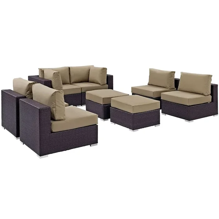 Modway – Convene 8 Piece Outdoor Patio Sectional Set – EEI-2204-EXP-MOC-SET