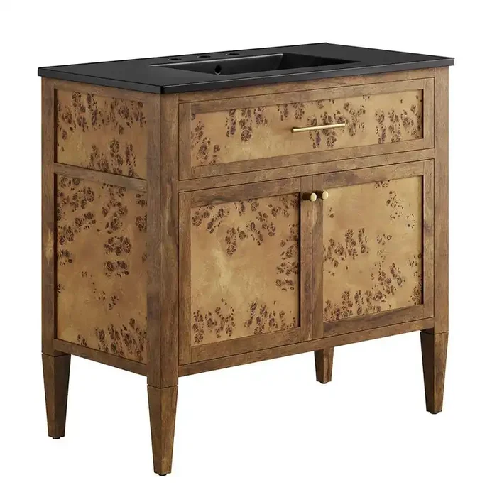 Modway – Elysian 36in Wood Bathroom Vanity – EEI-6450-BLK-BRN