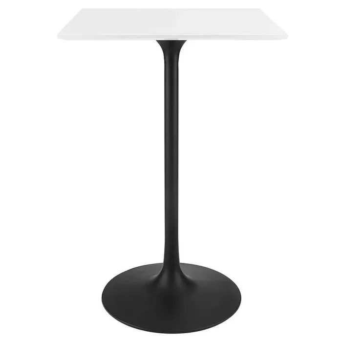 Modway – Lippa 28in Square Bar Table in Black White – EEI-3546-BLK-WHI