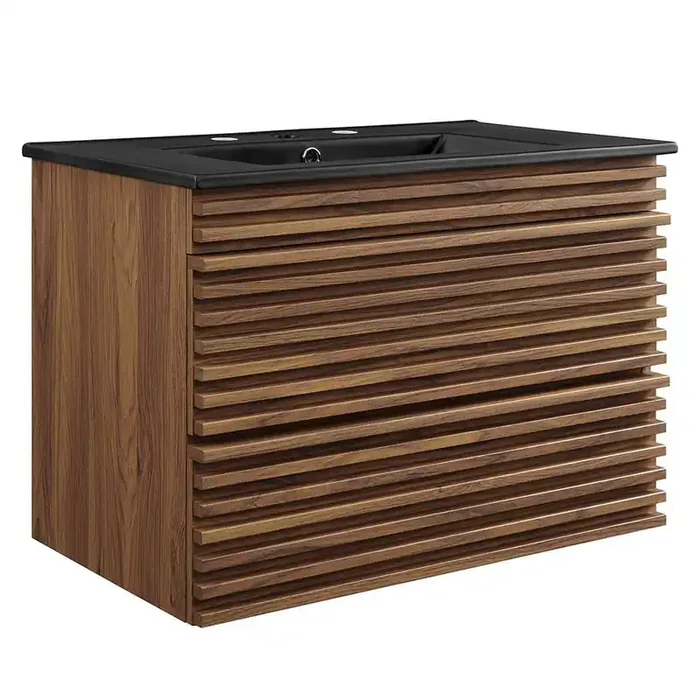 Modway – Render 30in Wall-Mount Bathroom Vanity – EEI-5417-WAL-BLK