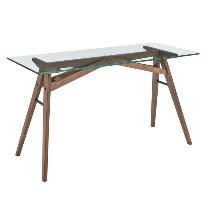 Modway – Steadfast Glass Top Office Desk – EEI-4580-WAL