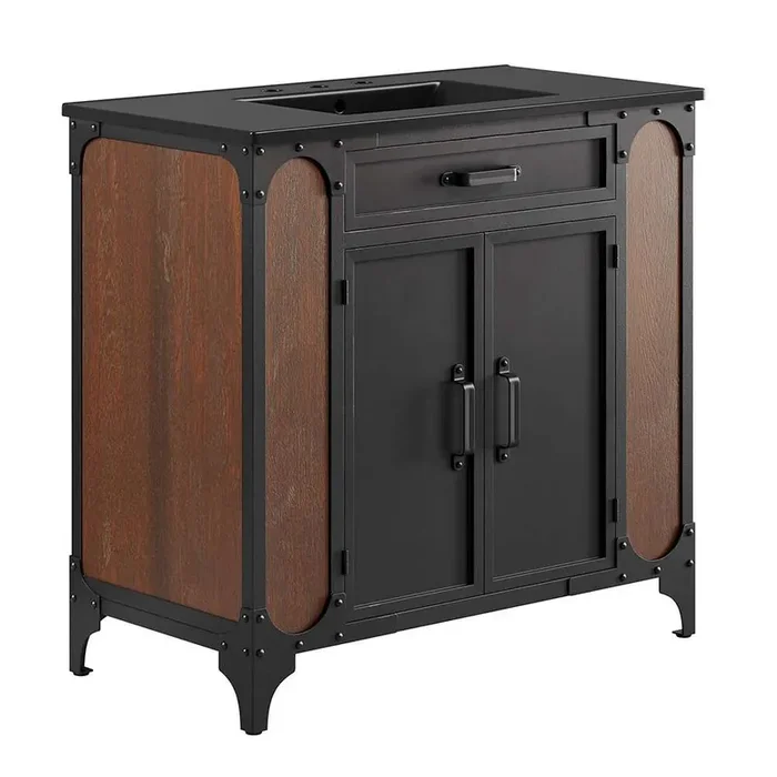 Modway – Steamforge 36in Bathroom Vanity – EEI-6418-BLK-BLK