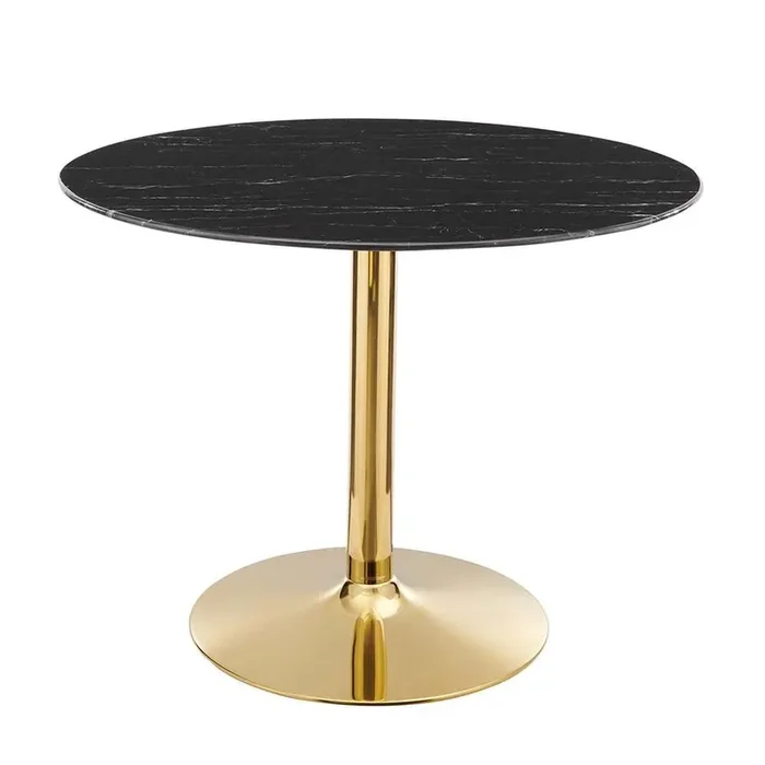 Modway – Verne 40in Artificial Marble Dining Table – EEI-4757-GLD-BLK