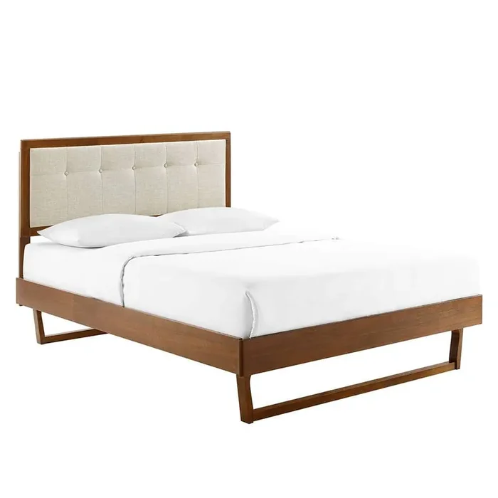 Modway – Willow Full Wood Platform Bed With Angular Frame – MOD-6634-WAL-BEI