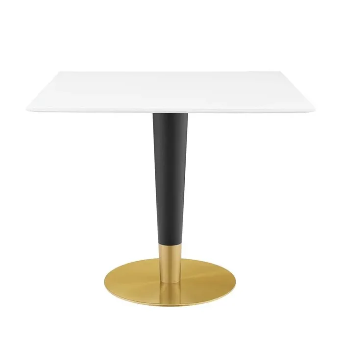 Modway – Zinque 36in Square Dining Table – EEI-5120-GLD-WHI