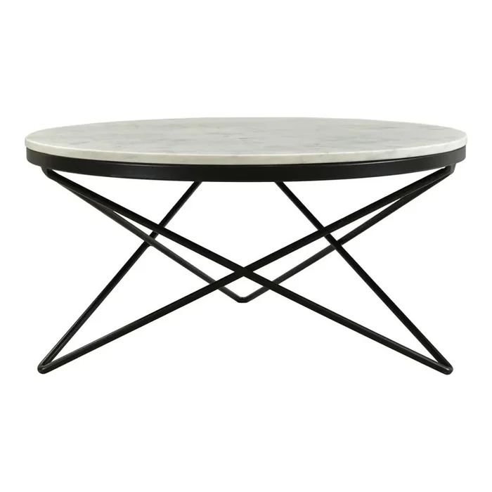 Moes Home – Haley Coffee Table with Black Base – IK-1002-02