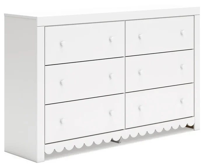 Mollviney – Six Drawer Dresser – White