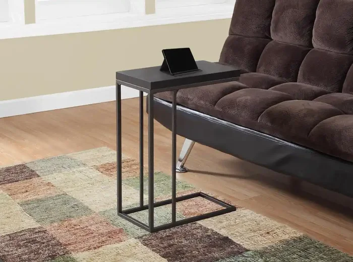 Monarch Specialties – Accent Table, C-Shaped, End, Side, Snack, Living Room, Bedroom, Metal, Laminate, Brown, Contemporary, Modern – I-3088