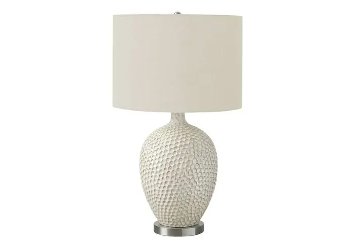 Monarch Specialties – Lighting, 28inH, Table Lamp, Cream Ceramic, Ivory / Cream Shade, Contemporary – I 9607