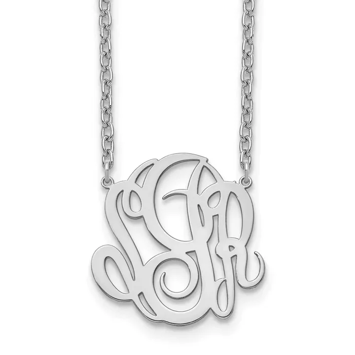 Monogram Necklace Sterling Silver Rhodium-plated XNA888SS