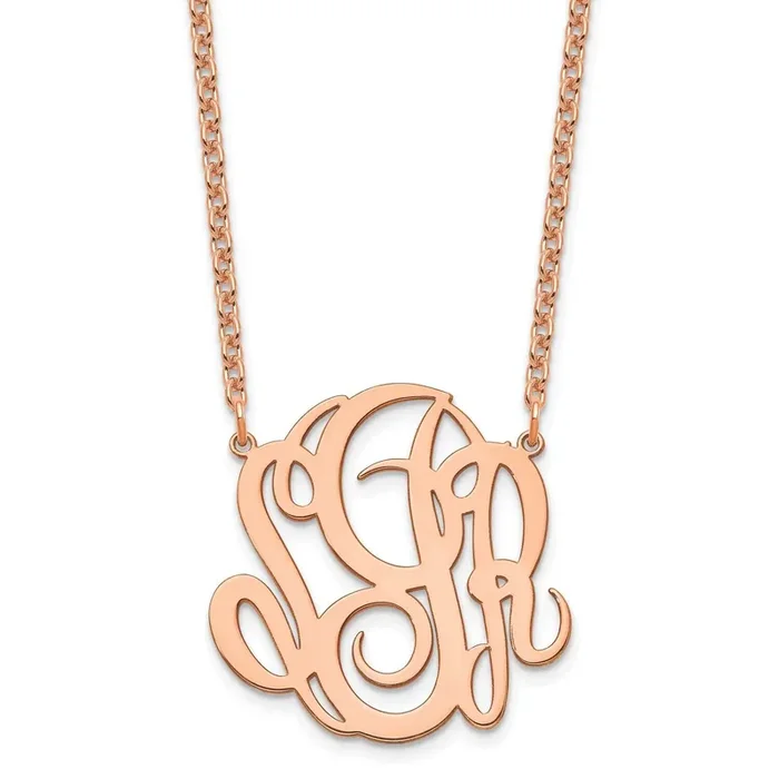 Monogram Necklace Sterling Silver Rose-plated XNA888RP