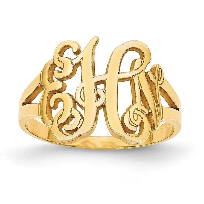 Monogram Ring 14k Gold Laser Polished XNR72Y