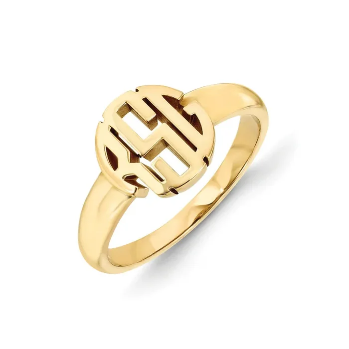Monogram Signet Ring 14k Yellow Gold XNR50Y