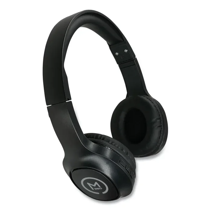 Morpheus 360® TREMORS Stereo Wireless Headphones with Microphone, 3 ft Cord, Black