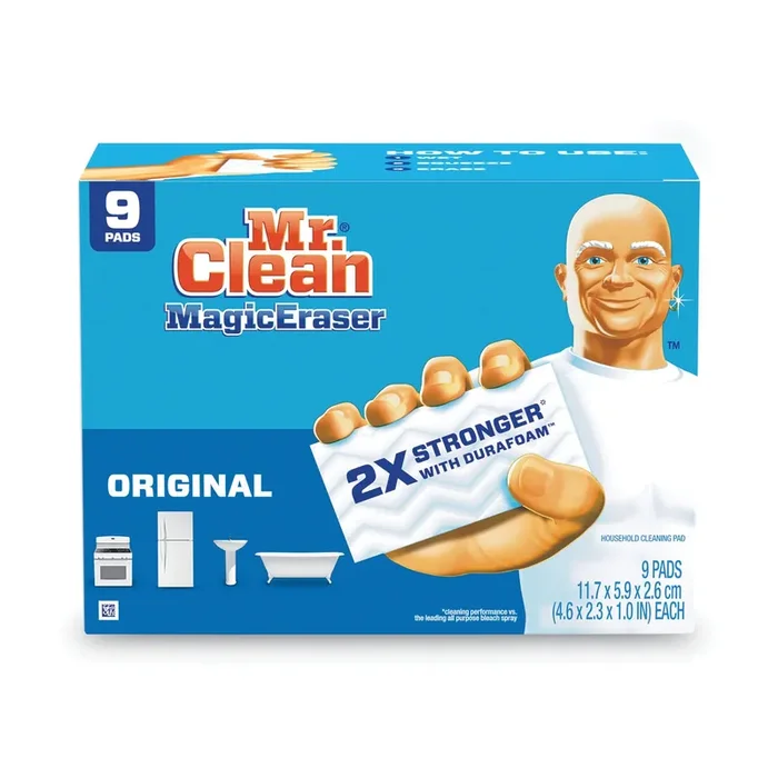 Mr. Clean® Magic Eraser, 4.6 X 2.4, 0.7″ Thick, White, 9/pack