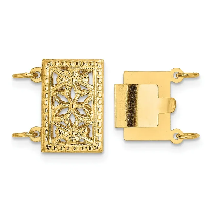 Multi-Strand Bead Pearl Clasp 14k Yellow Gold YG2000