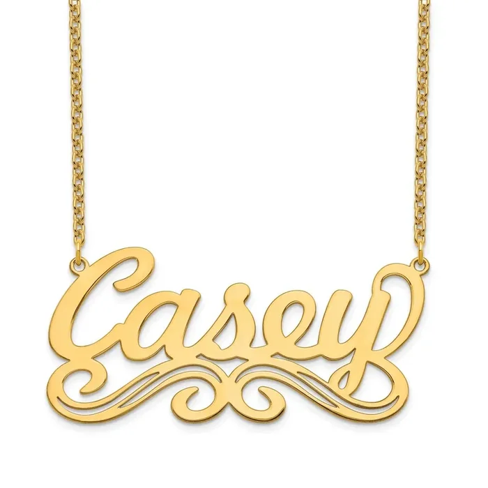 Nameplate Necklace 14k Gold XNA1059Y