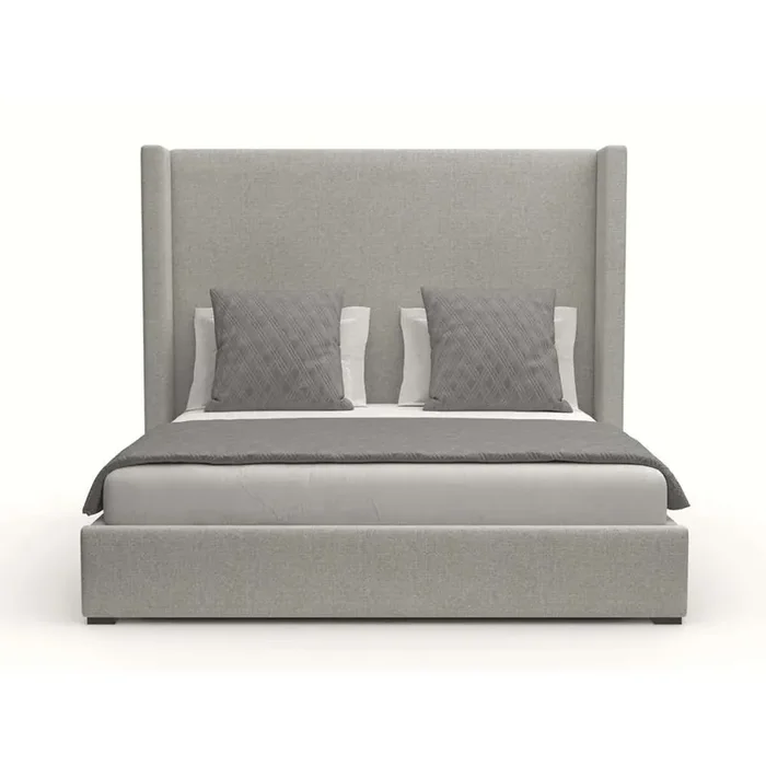 Nativa Interiors – Aylet Plain Upholstered Medium Queen Grey Bed – BED-AYLET-PL-MID-QN-PF-GREY