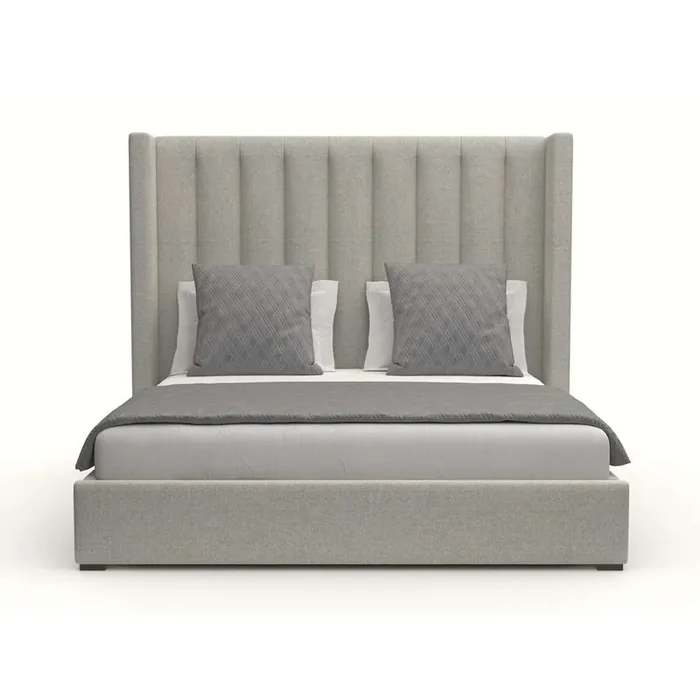 Nativa Interiors – Aylet Vertical Channel Tufted Upholstered Medium Grey Queen Bed – BED-AYLET-VC-MID-QN-PF-GREY