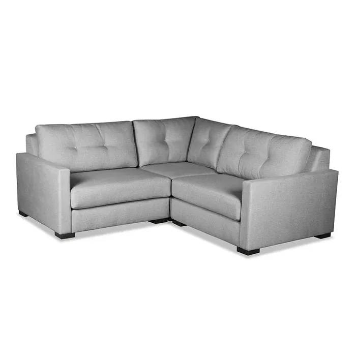 Nativa Interiors – Chester Buttoned Modular L-Shaped Sectional Mini 90in Grey – SEC-CHST-BTN-DP-AR3-3PC-PF-GREY