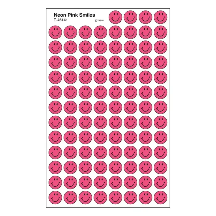 Neon Pink Smiles superSpots® Stickers