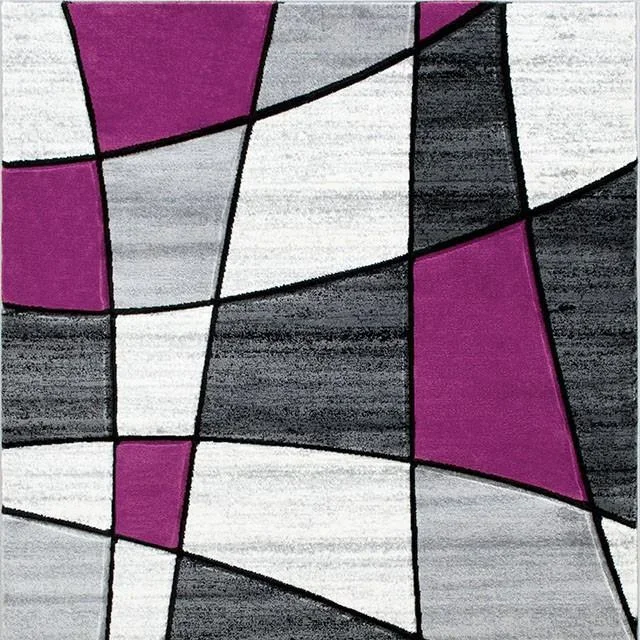 Niksar Gray/Purple 5′ X 7′ Area Rug