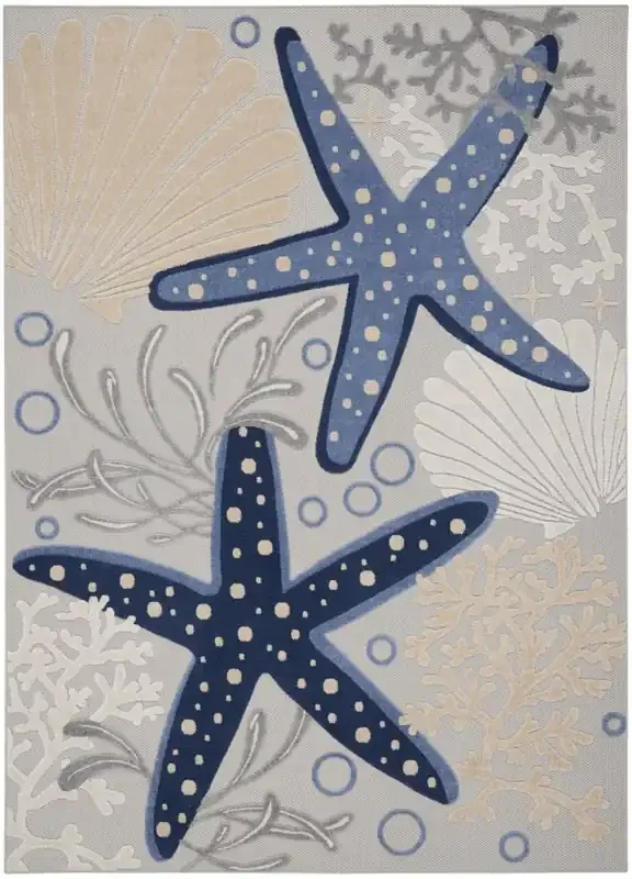 Nourison – Aloha Area Rug – Bone/Blue – ALH24-99446829832