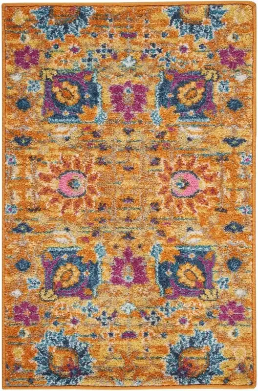 Nourison – Passion 22in x 34in Orange Boho Area Rug – PSN01-99446387738