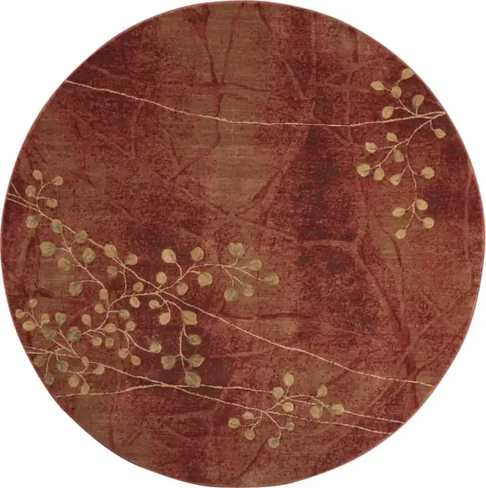 Nourison – Somerset ST74 Red 79in x Round Rug – ST74-99446376206