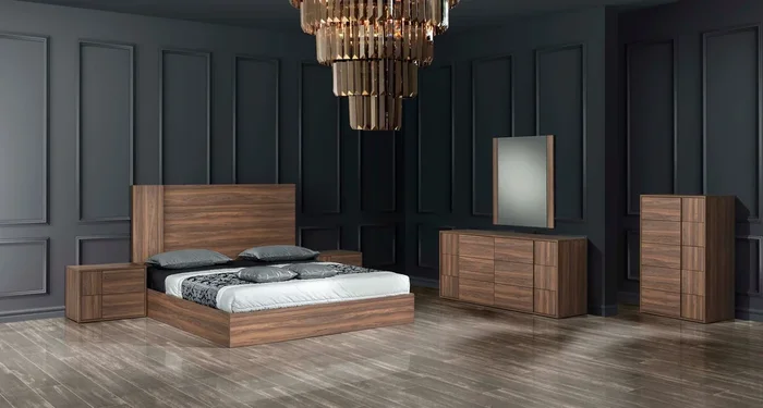 Nova Domus Asus Queen Italian Modern Walnut Bed