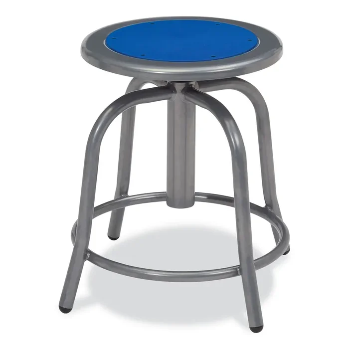 NPS® 6800 Series Height Adjustable Metal Seat Stool, Supports Up to 300 lb, 18″ to 24″ Seat Height, Persian Blue Seat/Gray Base